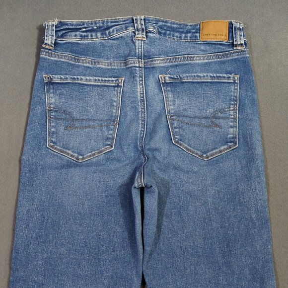 American Eagle Jeans Women's 10 Blue Super Hi-Rise Flare Denim - Picture 3 of 12